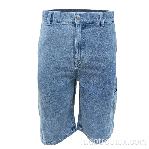 Shorts di jeans da carico ricamato da uomini da uomo personalizzato